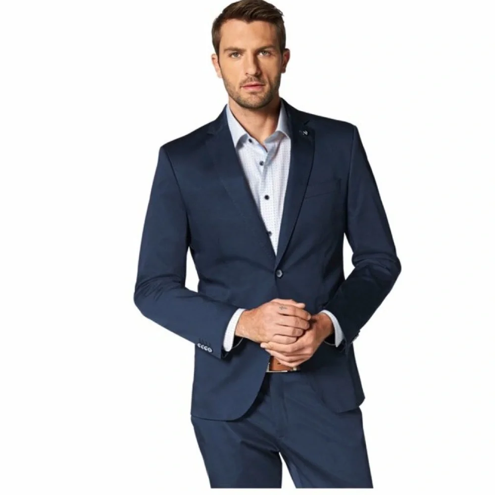 BRUNO BANANI MENS NAVY SPORT COAT Two-Button Blazer